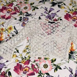 White floral crop top